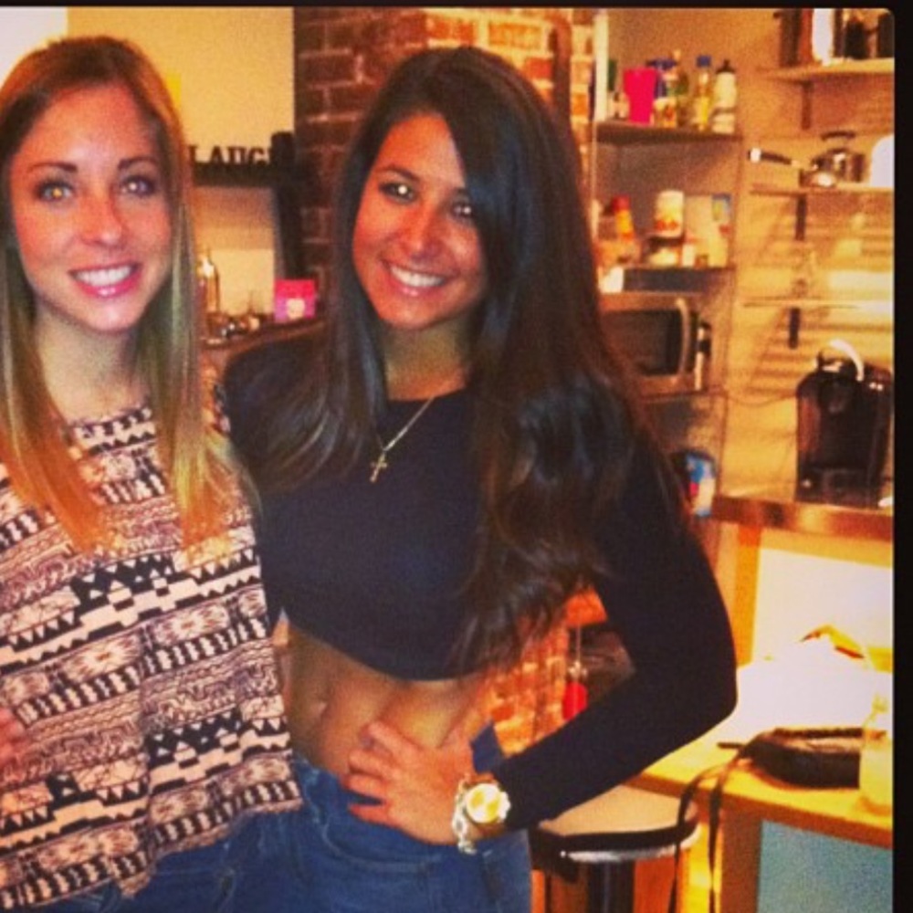 Long sleeve black crop top